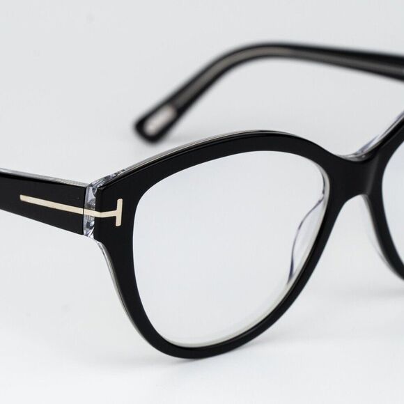 Tom Ford Woman Eyeglasses Black Crystal Blue Light Block Cat Eye FT5954-B 003 main image 8